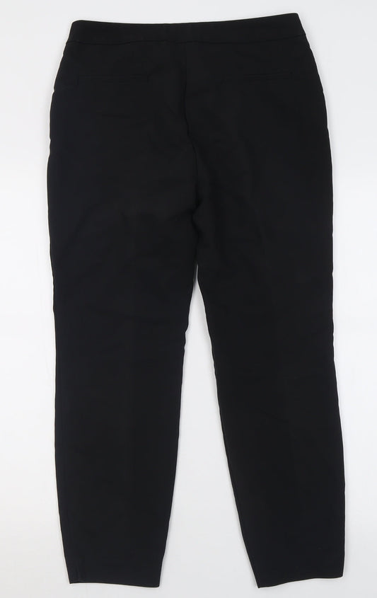 Papaya Womens Black Polyester Trousers Size 12 L27 in Regular Hook & Eye