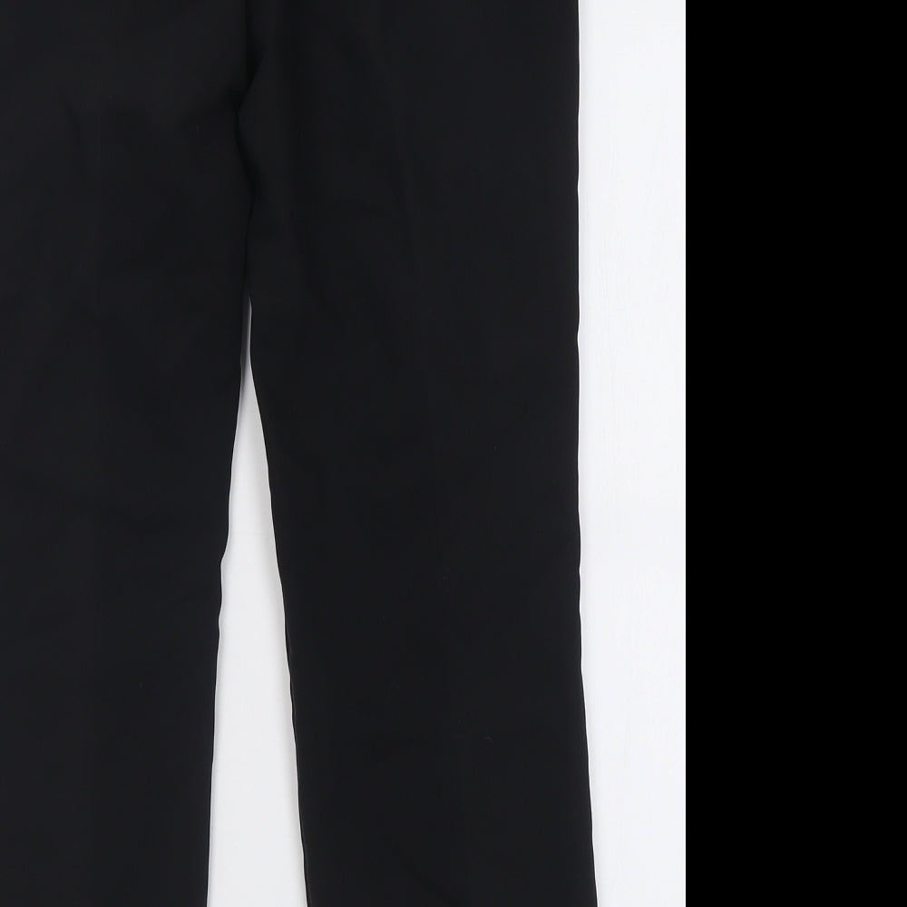 Papaya Womens Black Polyester Trousers Size 12 L27 in Regular Hook & Eye