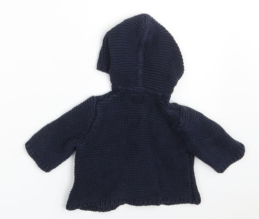 Gap Boys Blue 100% Cotton Cardigan Jumper Size 3-6 Months Button