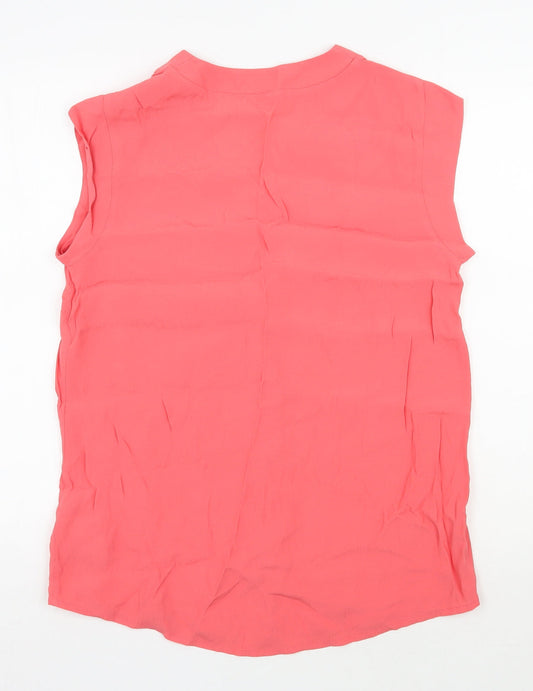 Monsoon Womens Pink Viscose Basic Blouse Size 10 V-Neck