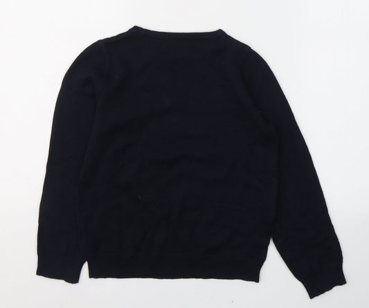 Desert Lily Girls Blue Acrylic Basic Casual Size 9 Years Round Neck Pullover