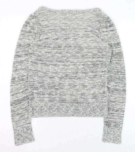 Woolworths Womens Grey Round Neck Acrylic Cardigan Jumper Size S