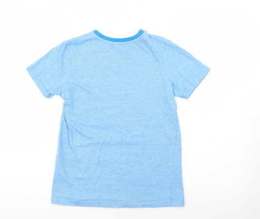 George Boys Blue Cotton Basic T-Shirt Size 10-11 Years Crew Neck