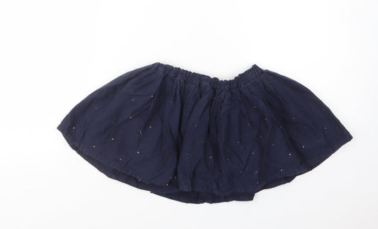 Bonton Girls Blue Cotton Skater Skirt Size 4 Years Regular