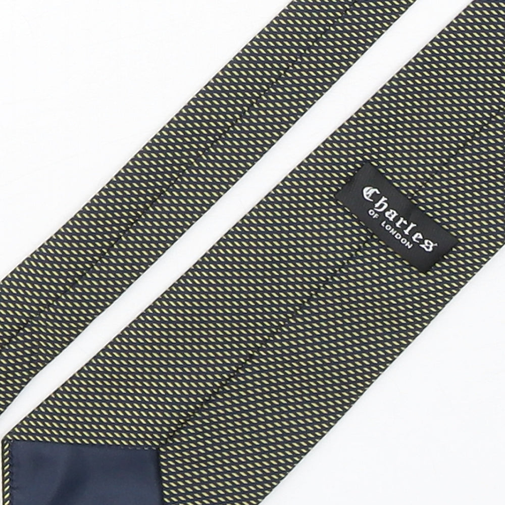 Charles Mens Multicoloured Geometric Polyester Pointed Tie One Size