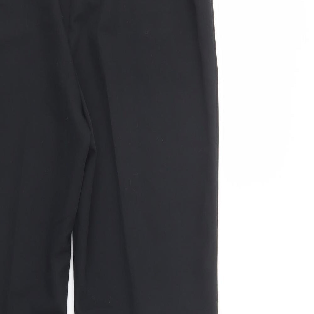 Dunnes Stores Womens Black Polyester Dress Pants Trousers Size 10 L29 in Regular Button