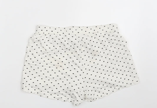 George Womens White 100% Cotton Skimmer Shorts Size 8 Regular - Heart