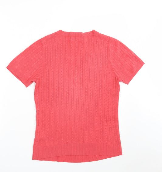 Dunnes Stores Womens Pink Scoop Neck Acrylic Pullover Jumper Size S