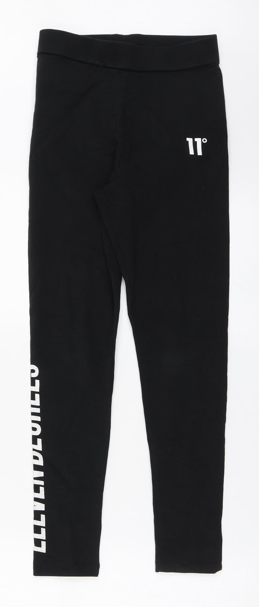 11 degrees Womens Black Cotton Jogger Leggings Size 6 L24 in - Leggings