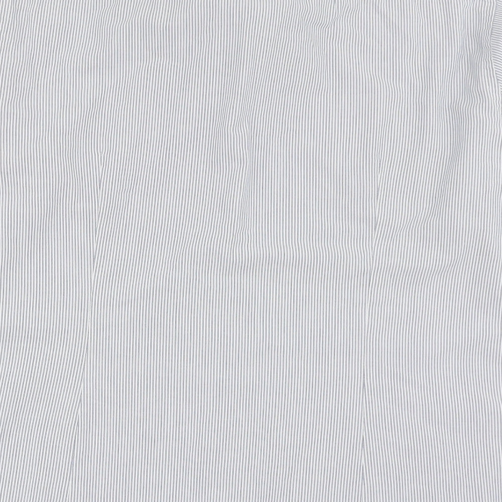 Cedar Wood State Mens Blue Striped Cotton Button-Up Size M Collared Button