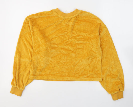 Candy Girls Yellow Cotton Pullover Sweatshirt Size 13 Years Pullover