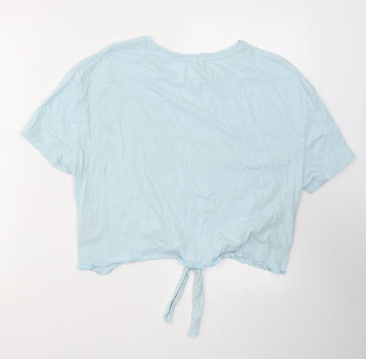 Stitch&Soul Womens Blue Cotton Basic T-Shirt Size L Round Neck