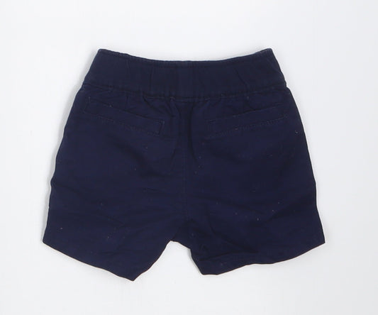 Gap Boys Blue Cotton Cropped Trousers Size 0-3 Months Tie
