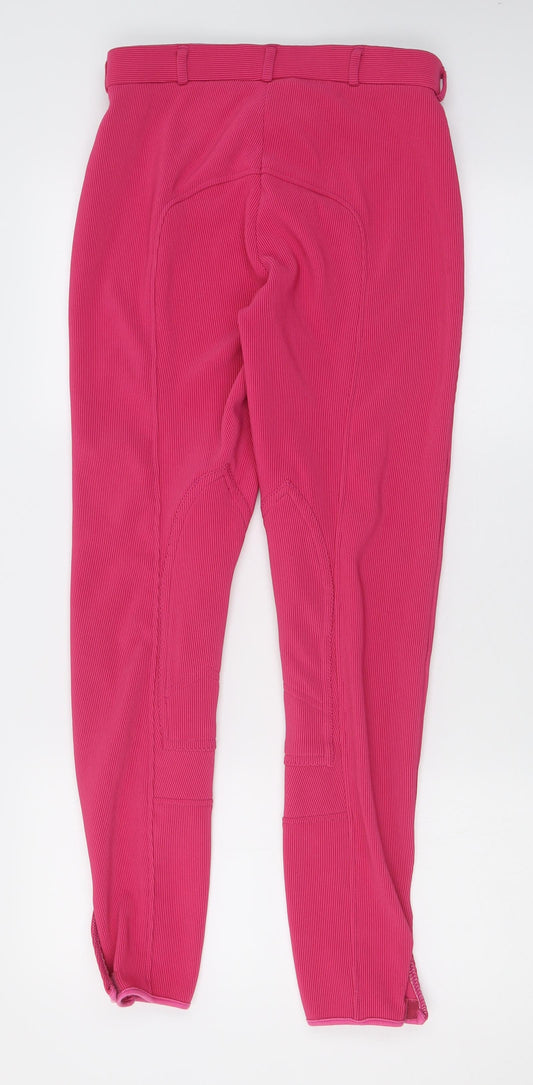 Requisite Womens Pink Polyester Capri Trousers Size 8 L30 in Regular Button
