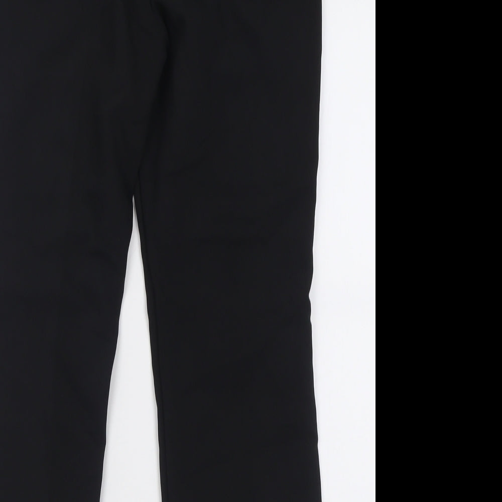 Papaya Womens Black Polyester Trousers Size 12 L26 in Regular Hook & Eye