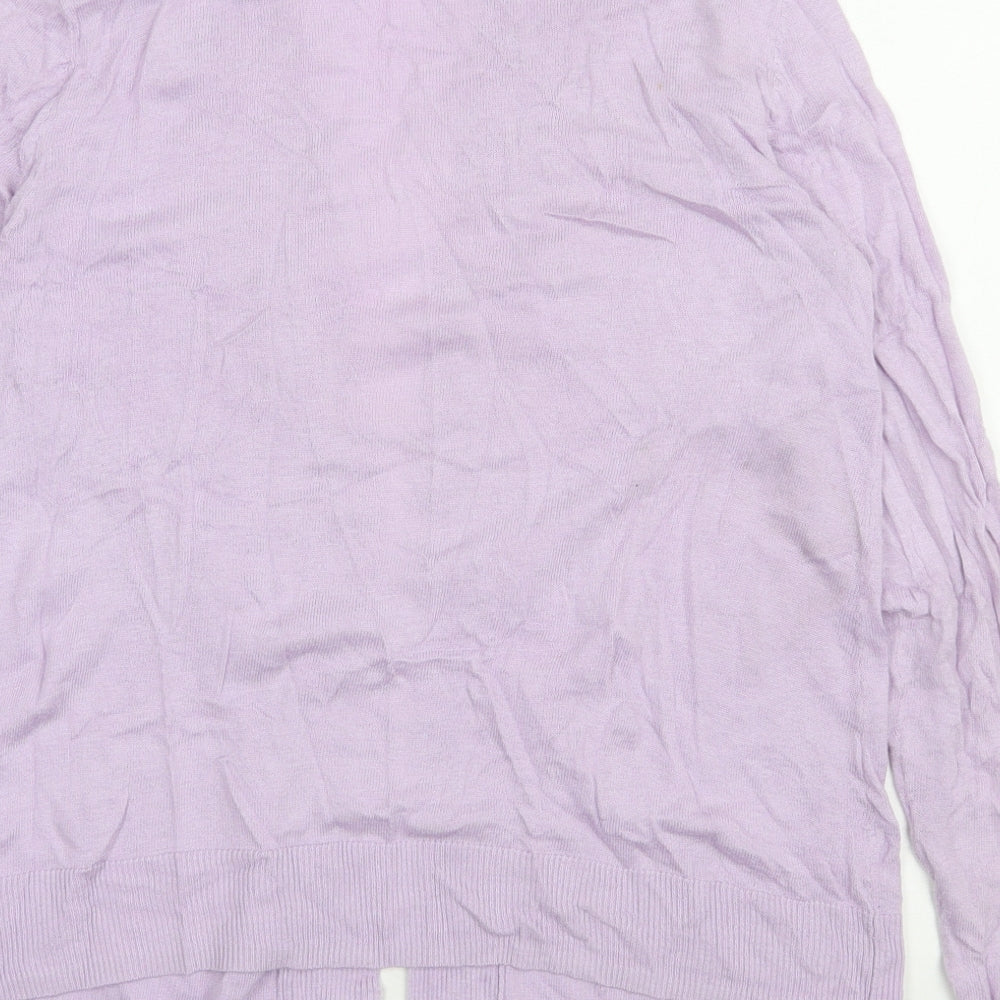 Old Navy Womens Purple V-Neck Cotton Cardigan Jumper Size S