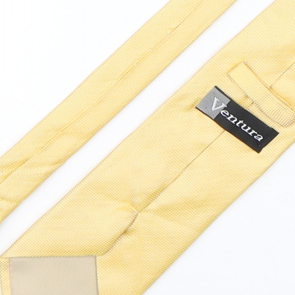 Ventura Mens Gold Grenadine Silk Pointed Tie One Size