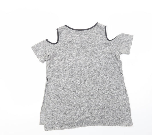 Select Womens Grey Polyester Basic Blouse Size 10 Crew Neck - Not My Problem