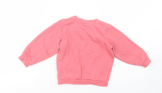 PUMA Baby Pink Cotton Pullover Jumper Size 12-18 Months Snap
