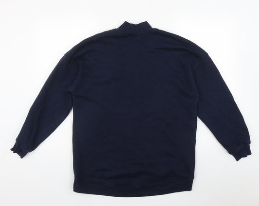 Zara Womens Blue Cotton Pullover Sweatshirt Size S