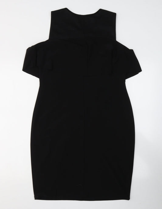Nine West Womens Black Polyester A-Line Size 8 Round Neck Pullover