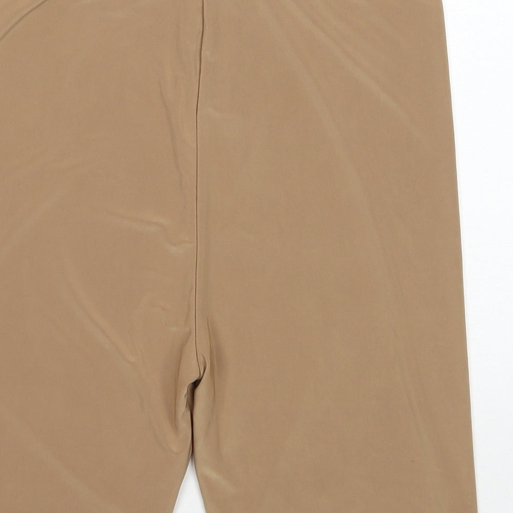 PRETTYLITTLETHING Womens Brown Polyester Biker Shorts Size 10 L7 in Regular