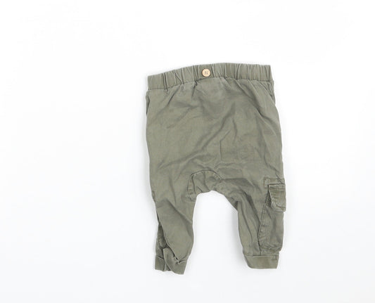 NEXT Baby Beige Lyocell Cargo Trousers Size 3-6 Months