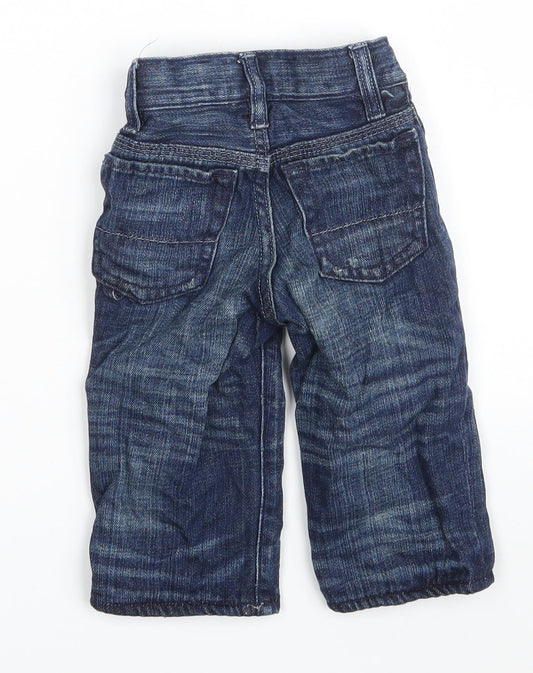 Gap Boys Blue Cotton Cropped Jeans Size 6-9 Months Zip