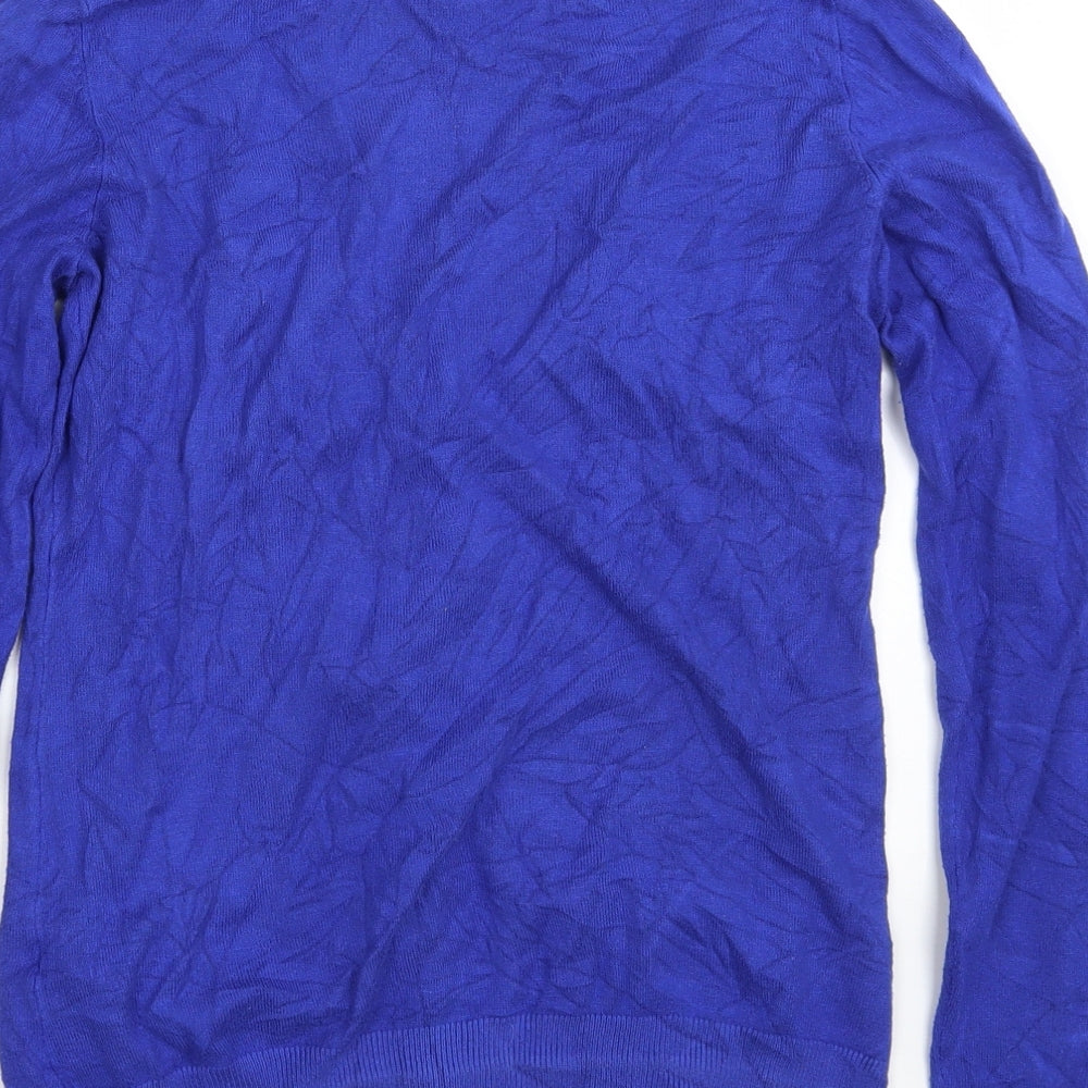 Dynamite Womens Blue V-Neck Rayon Cardigan Jumper Size S