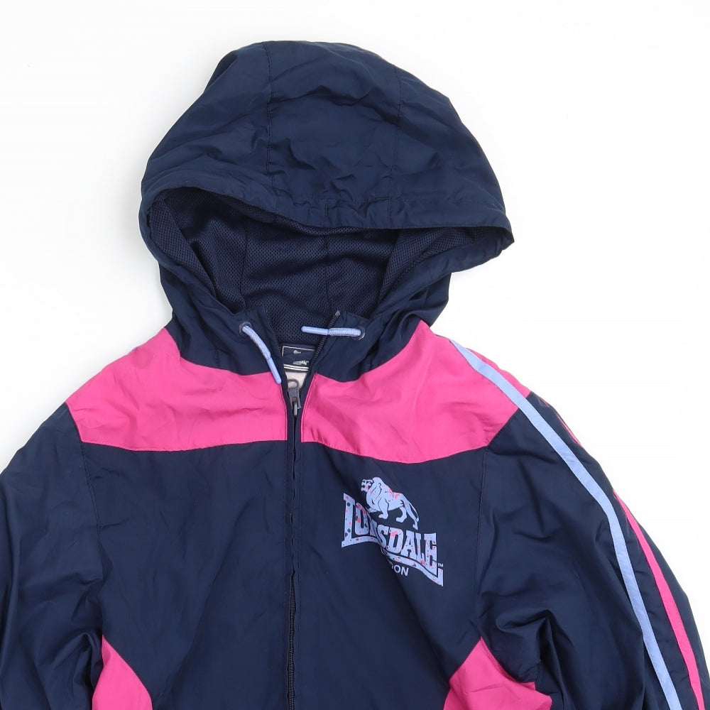 Lonsdale Womens Blue Striped Jacket Size 10 Zip
