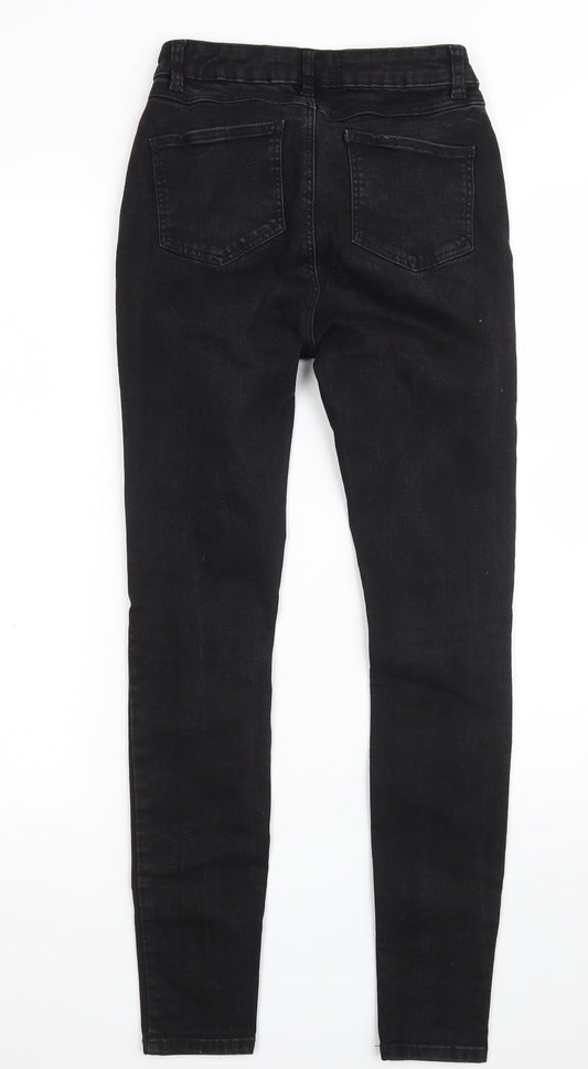 Denim & Co. Womens Black Cotton Skinny Jeans Size 6 L27 in Slim Zip
