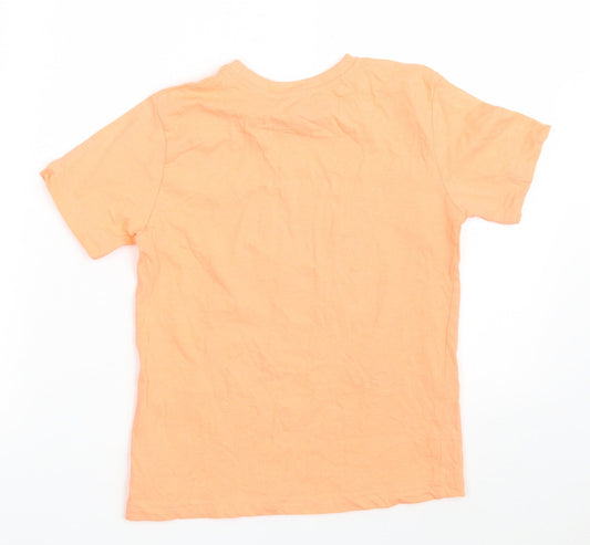 Primark Boys Orange 100% Cotton Pullover T-Shirt Size 7-8 Years Crew Neck - Worldwide