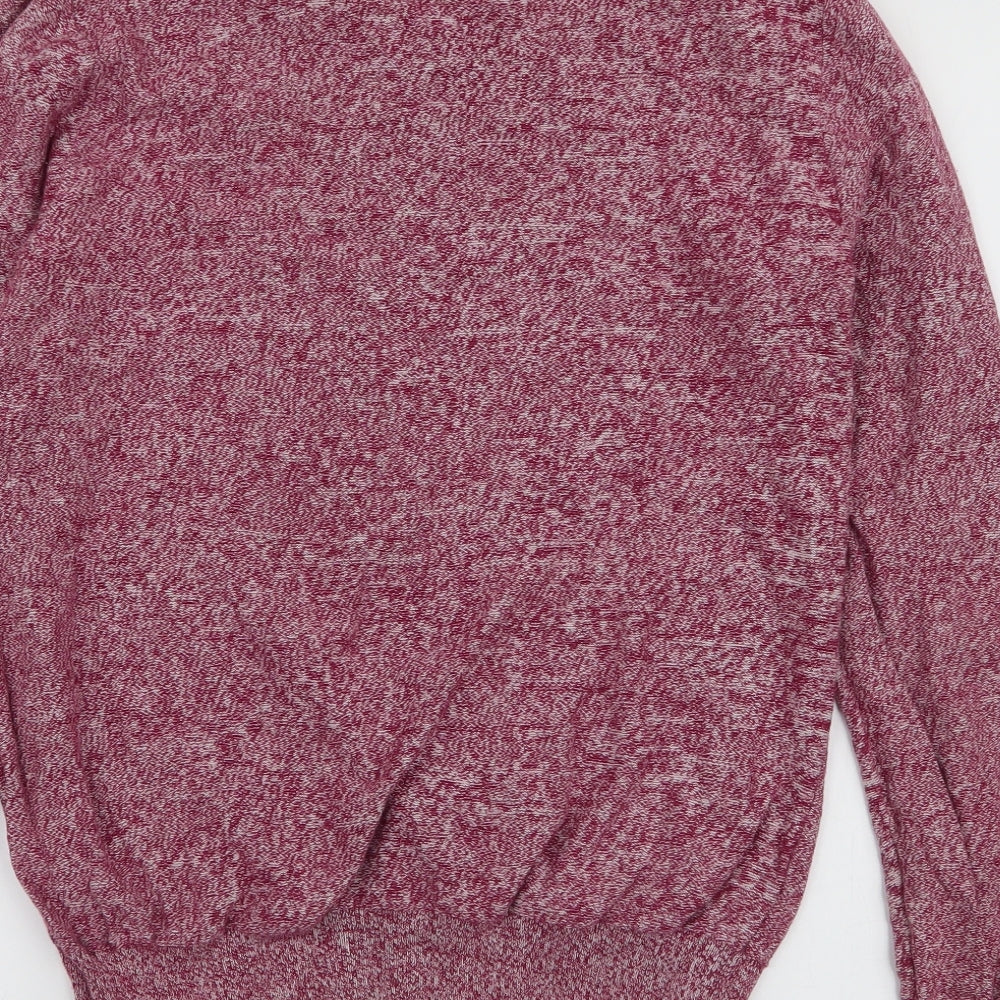 Burton Mens Red Round Neck Cotton Pullover Jumper Size S