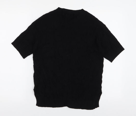 Marks and Spencer Womens Black V-Neck Viscose Pullover Jumper Size S