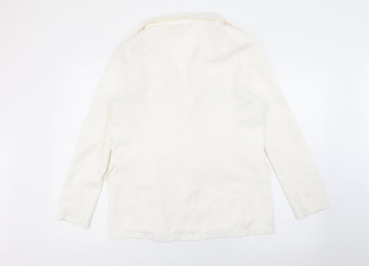 PRETTYLITTLETHING Womens White Polyester Jacket Blazer Size 12 - Corset Detail