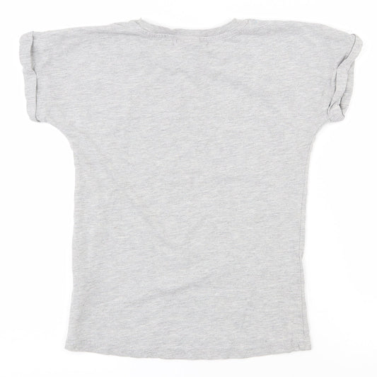 smith & brooks Girls Grey Cork Pullover T-Shirt Size 9-10 Years Crew Neck Pullover