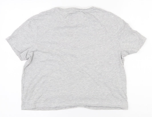 Jack Wills Womens Grey Cotton Basic T-Shirt Size 8 Round Neck