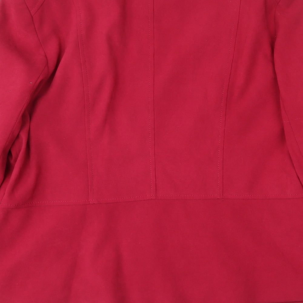 EWM Womens Pink Jacket Blazer Size 14 Zip