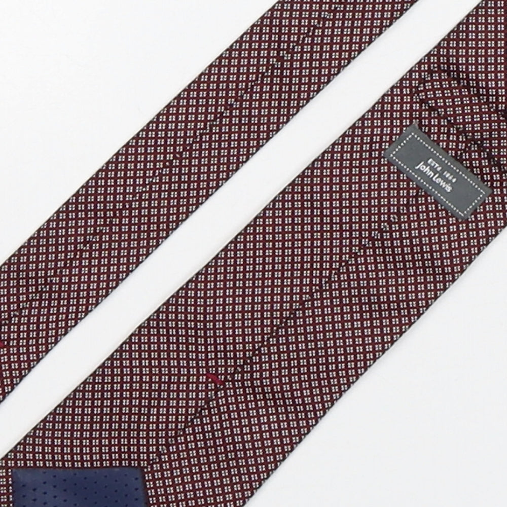 John Lewis Mens Red Polka Dot Silk Pointed Tie One Size