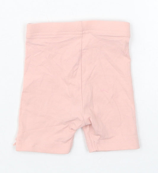 George Girls Pink Cotton Cropped Leggings Size 0-3 Months