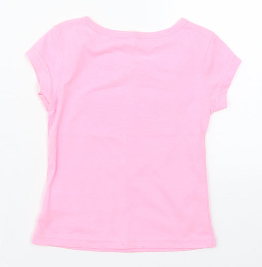 Cheetah Girls Pink Cotton Basic T-Shirt Size 2 Years Crew Neck Pullover - Heart