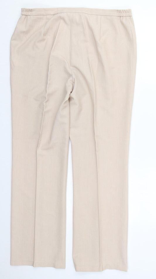 Gerard Womens Beige Polyester Trousers Size 16 L30 in Regular Button