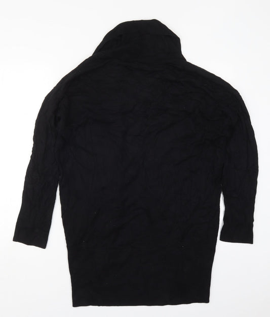Woman Womens Black V-Neck Viscose Cardigan Jumper Size XL