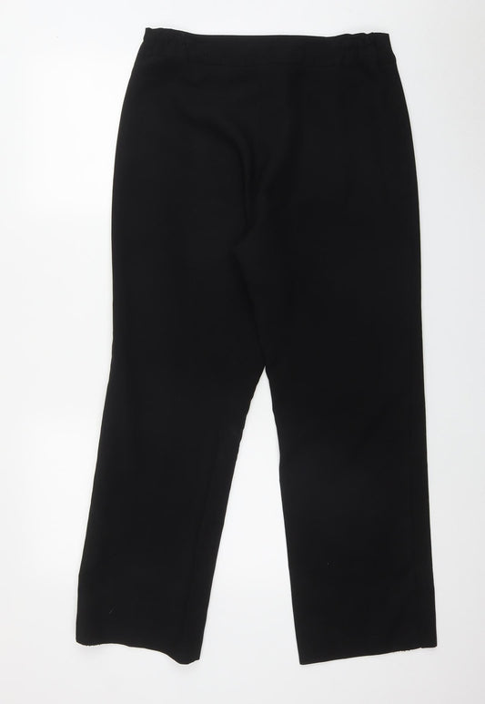 Wardrobe Womens Black Polyester Trousers Size 14 L28 in Regular Zip
