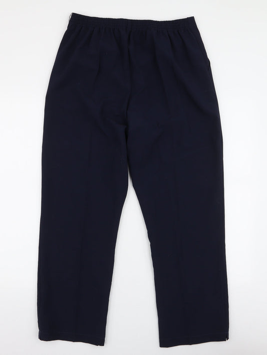 Duvir Womens Blue Polyester Trousers Size 18 L27 in Regular