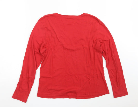 Bonmarché Womens Red 100% Cotton Pullover Sweatshirt Size M