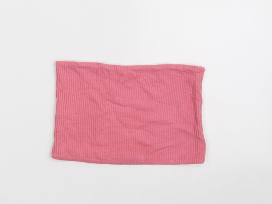 Topshop Womens Pink Viscose Cropped T-Shirt Size 4 Off the Shoulder - Band Tee