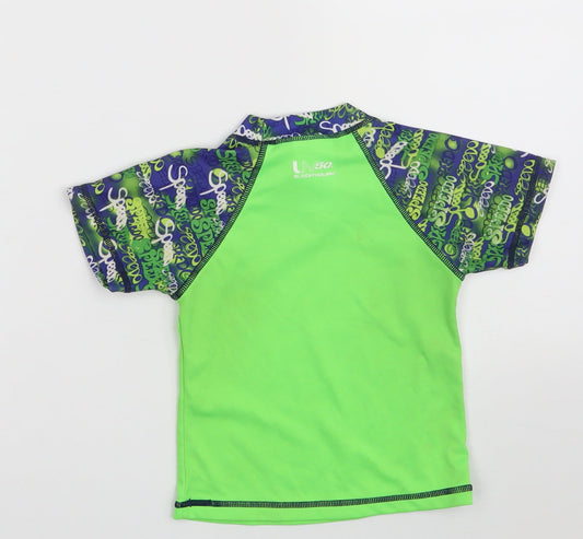 Speedo Boys Green 100% Polyester Pullover T-Shirt Size 12-18 Months Crew Neck - Size: S (11-15kgs)