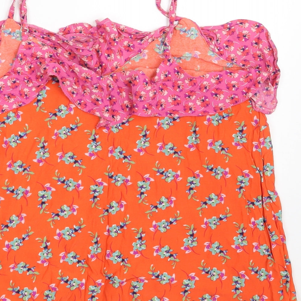 NEXT Womens Red Floral Viscose Camisole Tank Size 10 Off the Shoulder