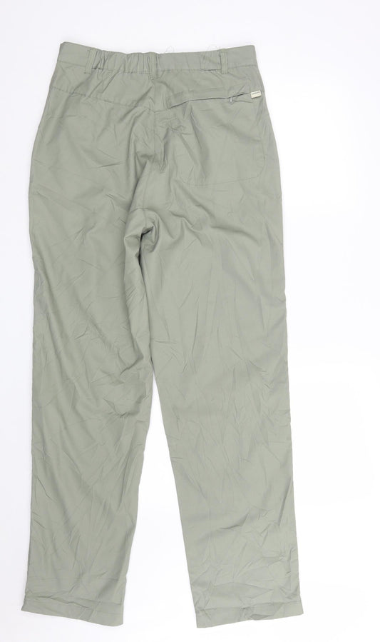 Hawkshead Womens Green Polyester Trousers Size 12 L31 in Regular Zip